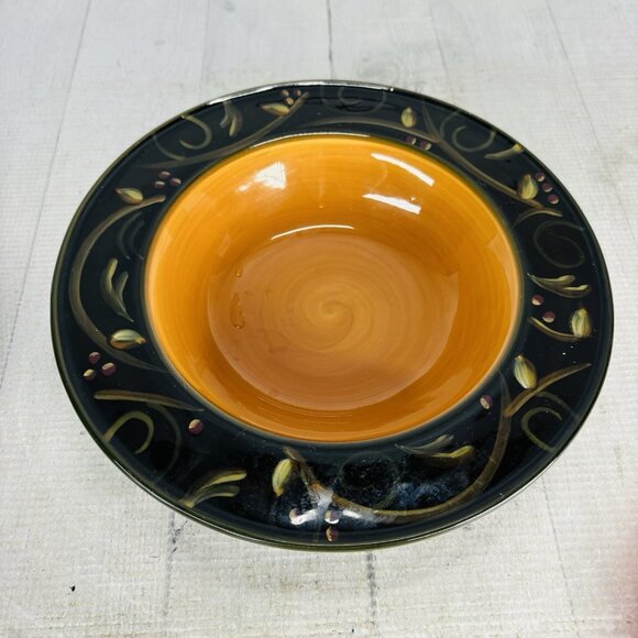 2003 Deb Hrabik For Demdaco CHOCOLATE BERRIES Ceramic Large Rim Soup Bowls Set 4 - Picture 4 of 16